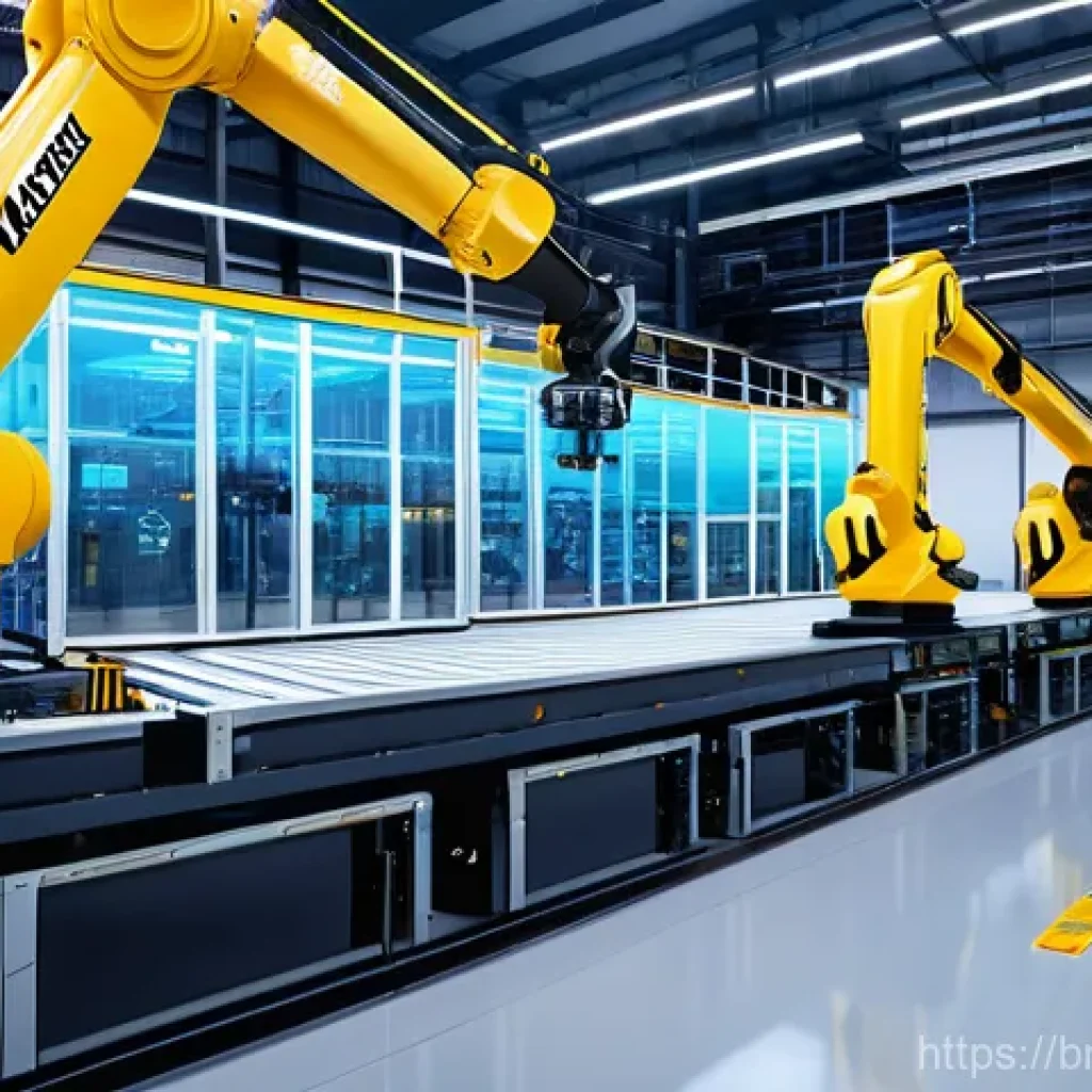 자동화 엔지니어의 직무 변화 - **Prompt 1: Smart Factory Operations with Human-Robot Collaboration**
    A futuristic, brightly lit...