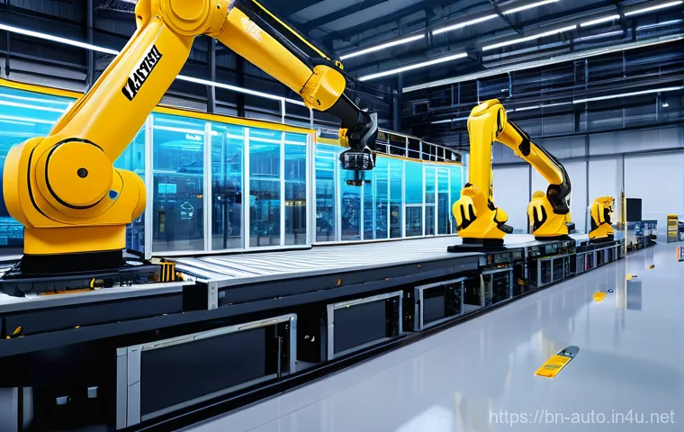 자동화 엔지니어의 직무 변화 - **Prompt 1: Smart Factory Operations with Human-Robot Collaboration**
    A futuristic, brightly lit...