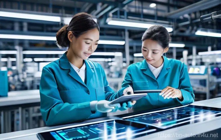 스마트 팩토리 도입 비용 분석 - Image Prompt 1: Smart Factory Operations with Data Oversight**