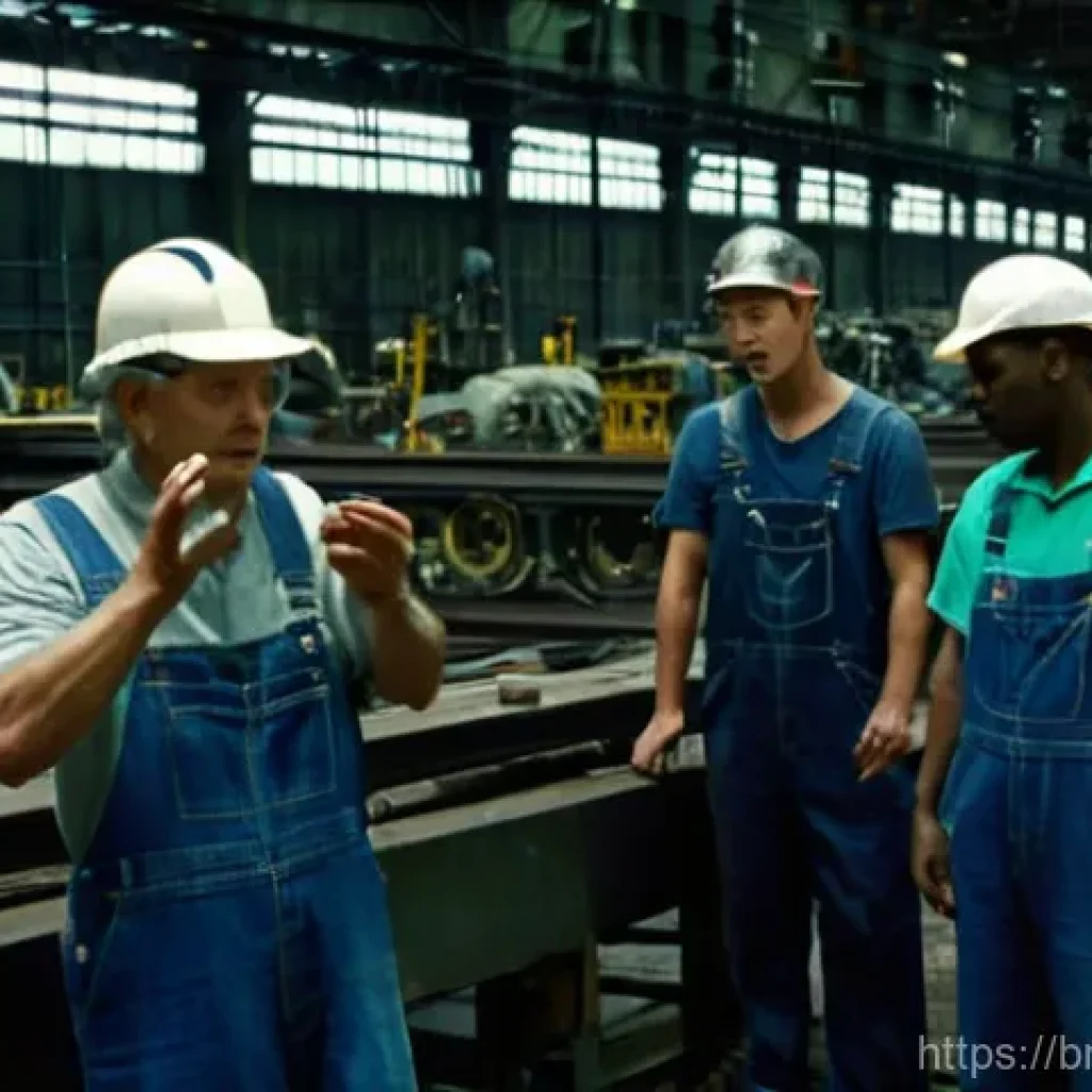 공장자동화 유지보수 비용 절감 - **Prompt 1: The Chaos of Breakdown Maintenance**
    A wide shot of an older, somewhat grimy factory...
