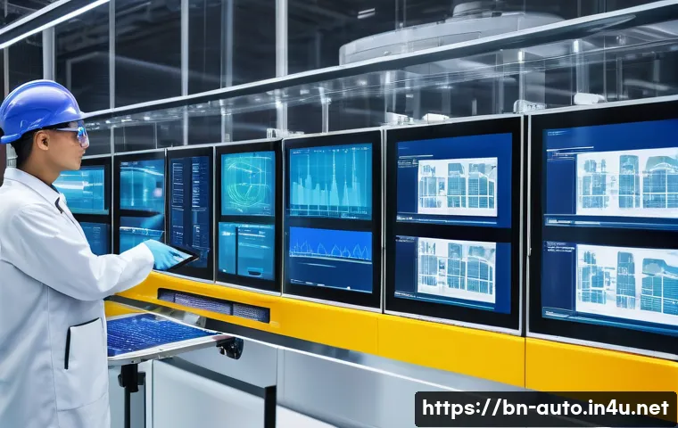 공장자동화 부품 선정 가이드 - **Prompt 1: Advanced AI-driven Manufacturing Floor**
    "A clean, brightly lit, high-tech manufactu...