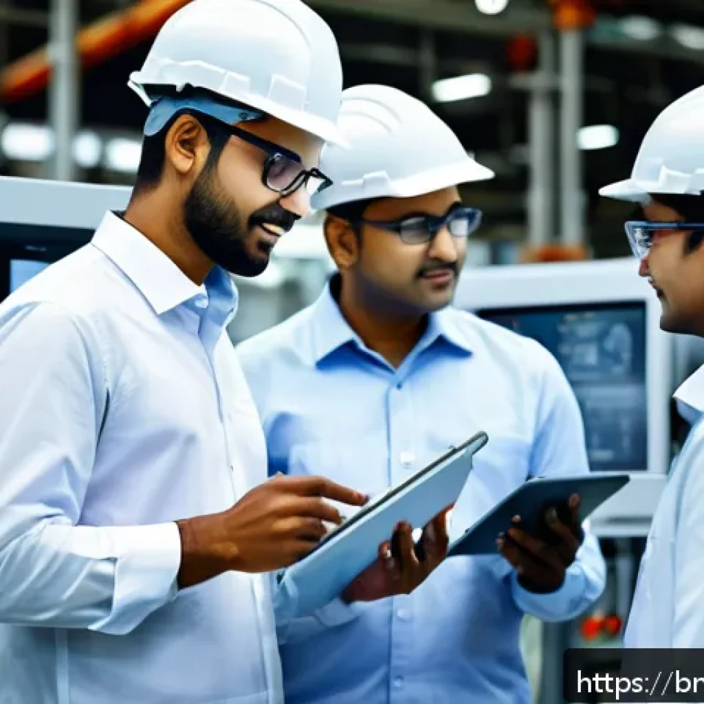 공장자동화 프로젝트 관리 - A detailed factory automation project planning scene set in a modern industrial environment, featuri...